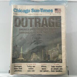 7 Vintage 9/11Issues of the Chicago Sun-Times  Spanning 9/12/2001 - 9/18/2001